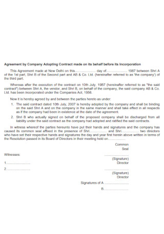 Simple Company Contract Template