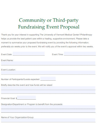 Third party Fundraising Event Proposal