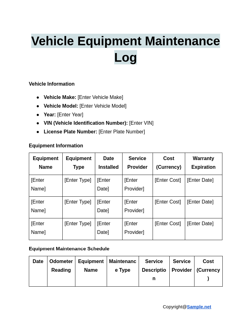 Vehicle Equipment Maintenance Log Google Docs 12 10 2024 10 40 AM