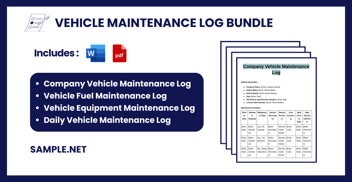 vehicle maintenance log bundle