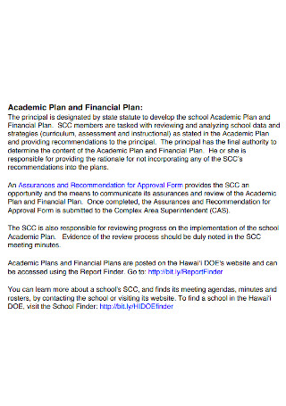 Academic Financial Plan