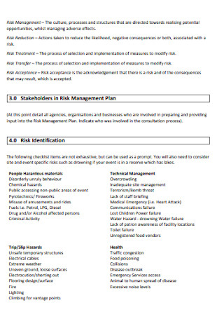 Basic Risk Management Plan