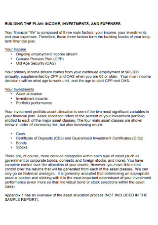 Building Financial Plan Template