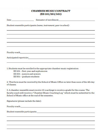 Chamber Music Contract Template