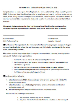 Choral Music Contract Template
