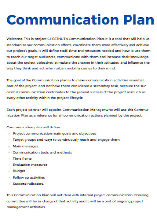 Communication Project Plan