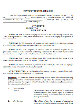 Contract for Title Service Template