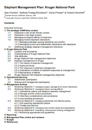 Elephant Management Plan