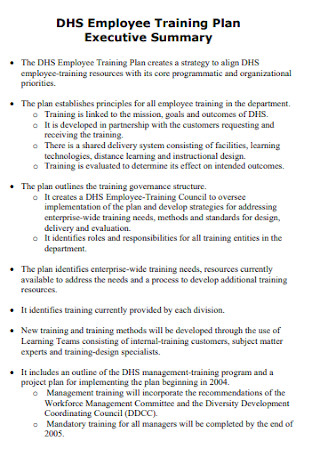 Employee Training Plan 