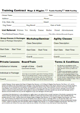 Faculty Training Contract Template