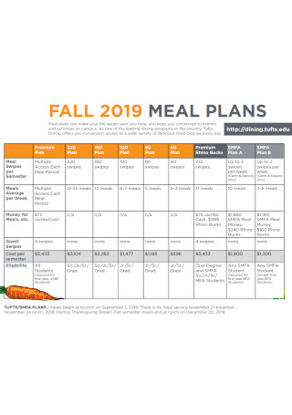 Fall Meal Plan