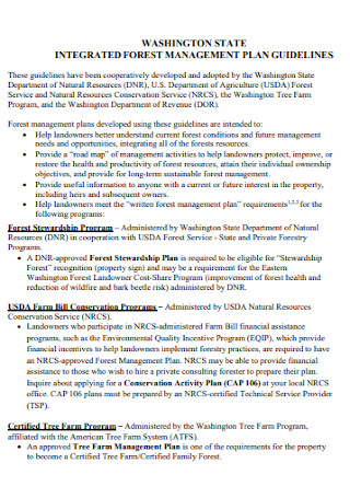 Forest Management Plan Template