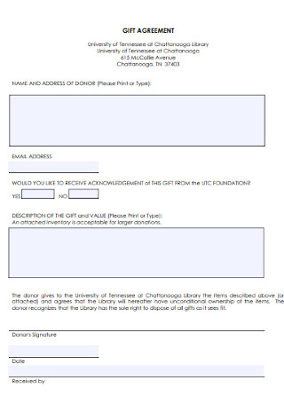 Formal Gift Agreement Template