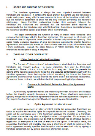 Franchsie Relationship Contract Template