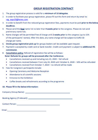 Group Registration Contract