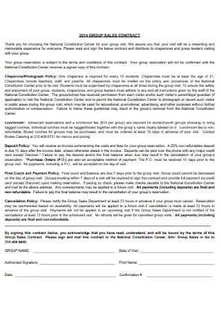 Group Sales Contract Template