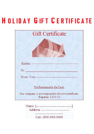 Hliday Gift Certificate