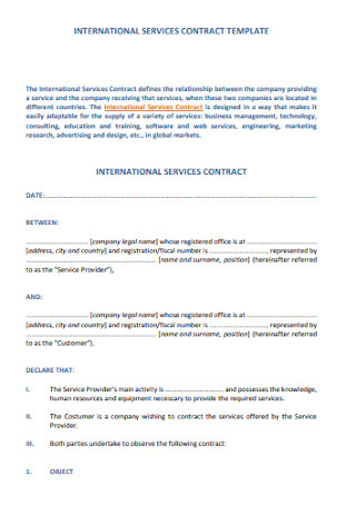 International Service Contract Template