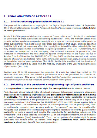 Legal Analysis of Article