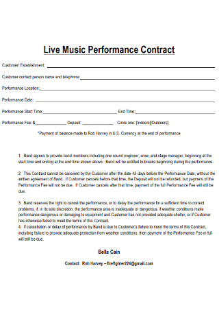 Live Music Performance Contract