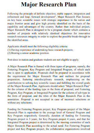 academic research plan example