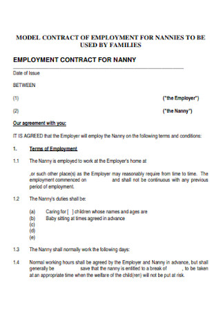 Nanny Family Contract Template