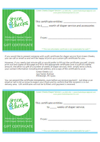 Organic Gift Certificate Template