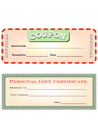 Personal Gift Certificate Template