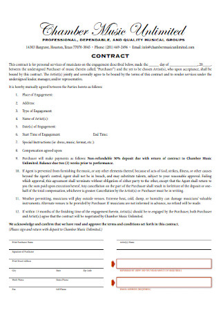 Professional Music Contract Template