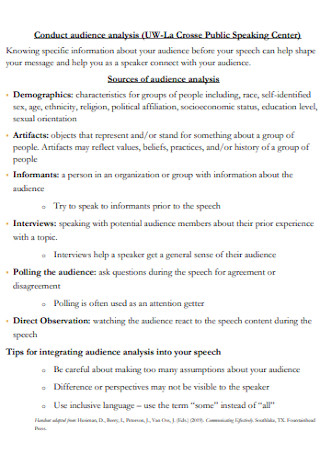 Public Audience Analysis Template