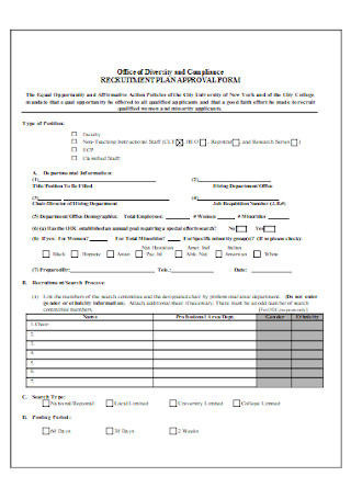Recruitment Plan Approval Form