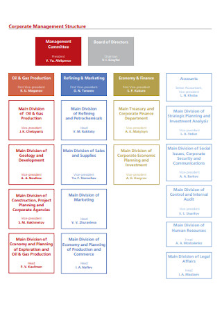 Sample Corporate Management Structure Chart