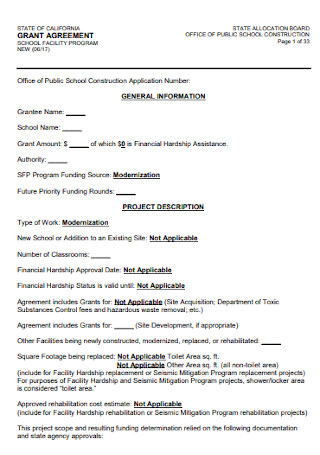 School Grant Program Agreement