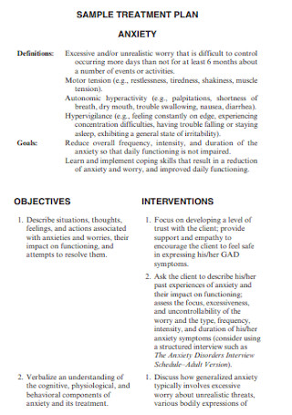 Simple Treatment Plan Template