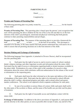 33 sample parenting plan templates in pdf ms word