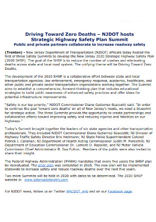 Strategic Highway Safety Plan