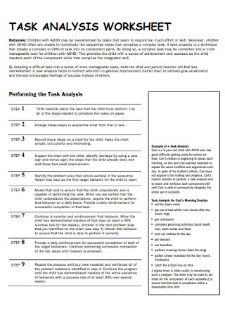 Task Analysis Worksheet