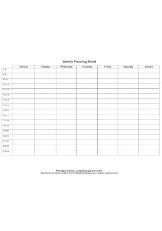 Weekly Planning Sheet
