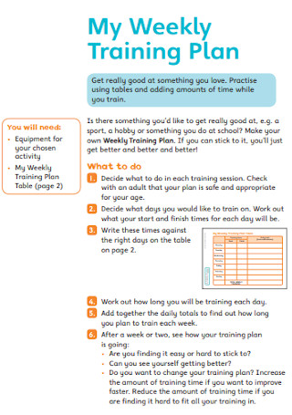 Weekly Training Plan Template