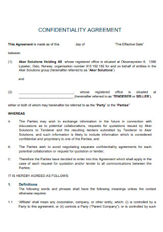 Basic Confidentiality Agreement Template