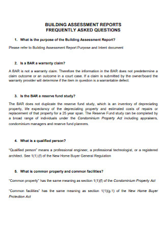 Building Assessment Report