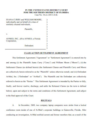 CLass Action Settlement Agreement