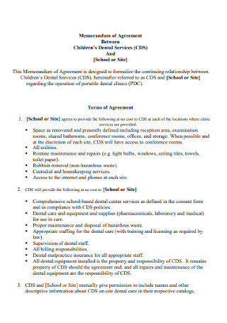 Childrens Memorandum of Agreement