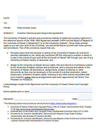 College Assignment Agreement