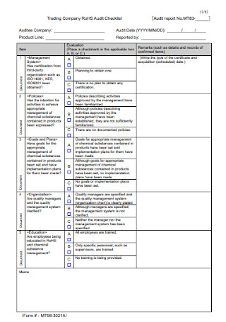 Company Audit Checklist Template1
