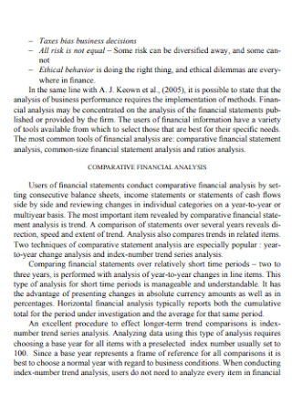 Compititive Financial Analysis