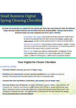 Digital Spring Cleaning Checklist