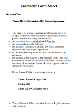 Easement Agreement Cover Sheet
