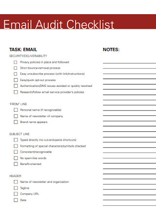 Email Audit Checklist