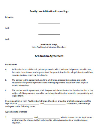 Family Law Arbitration Agreement